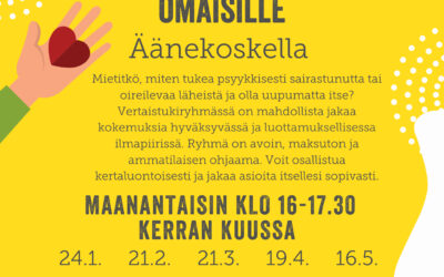 Äänekoskella uusi vertaistukiryhmä mielenterveysomaisille – tervetuloa!