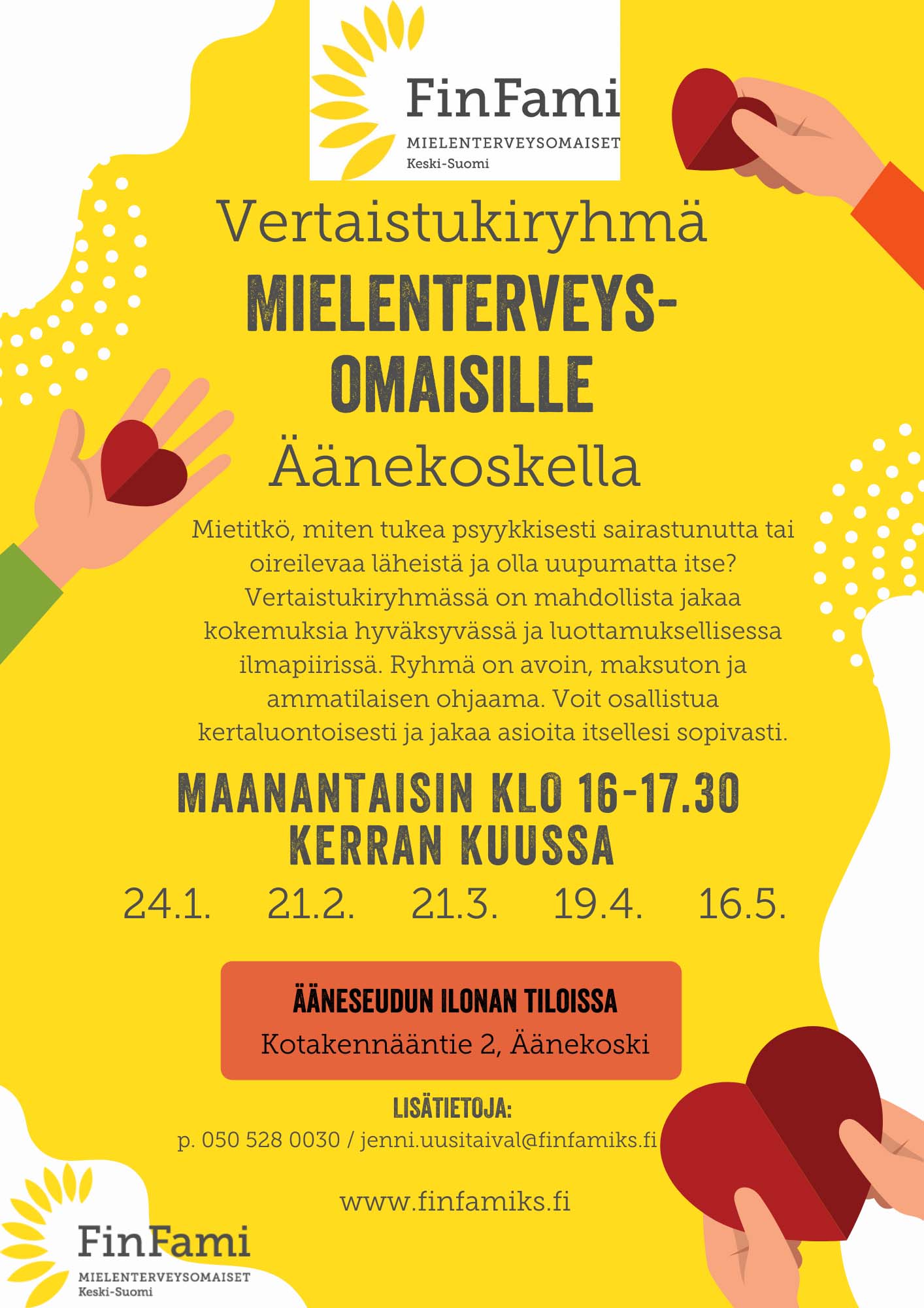 FinFami Keski-Suomen uusi vertaistukiryhmä Äänekoskella