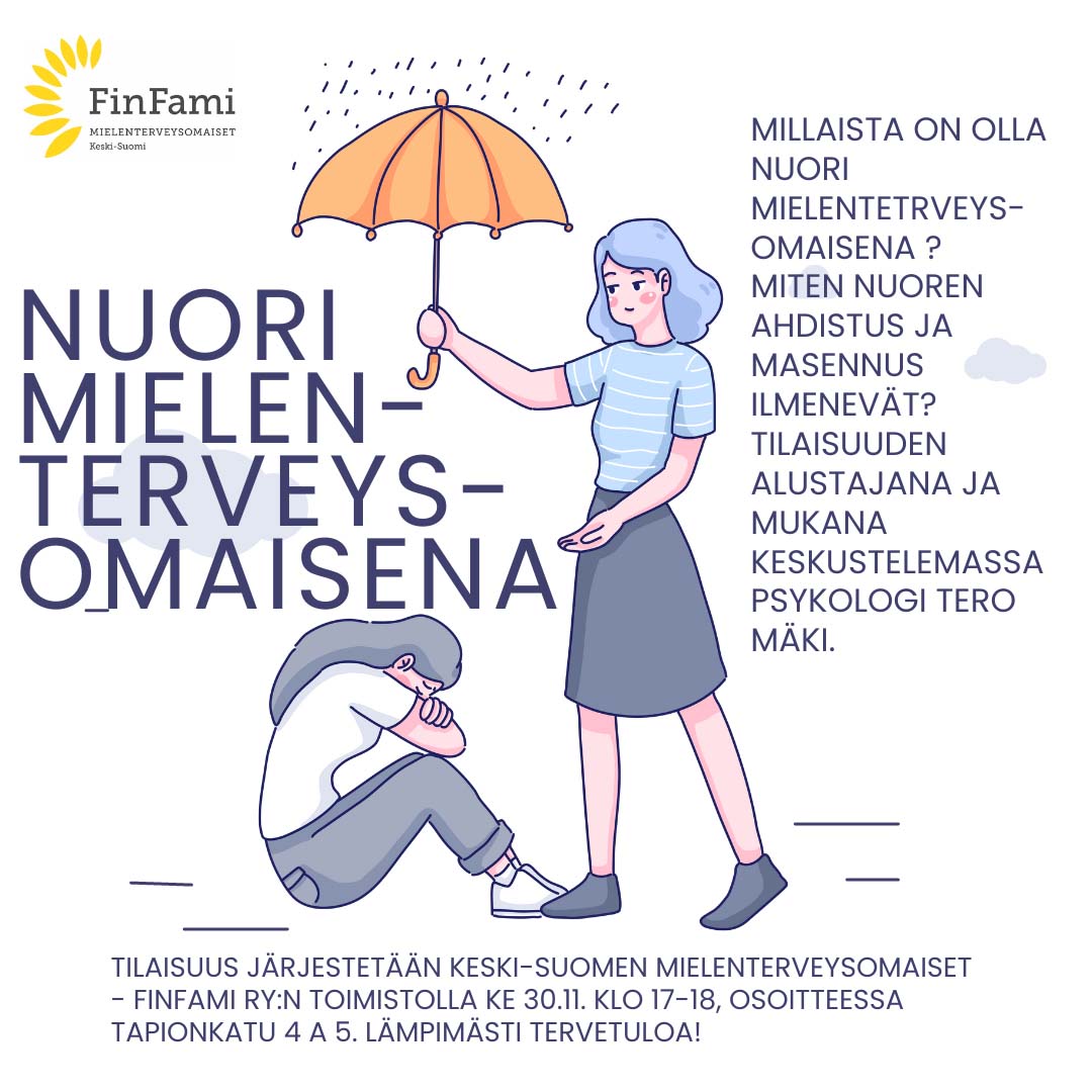 Nuori mielenterveysomaisena -ilta ja syyskokous ke 30.11.